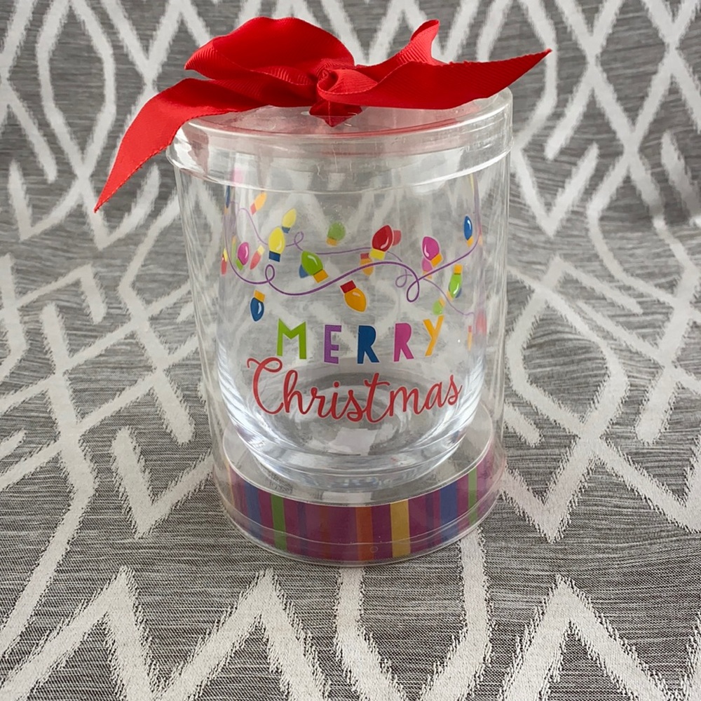 Merry Christmas Stemless Wine Glass